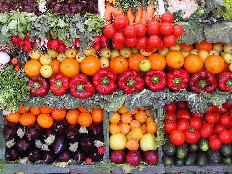 vitaminas para a potencia en verduras e froitas